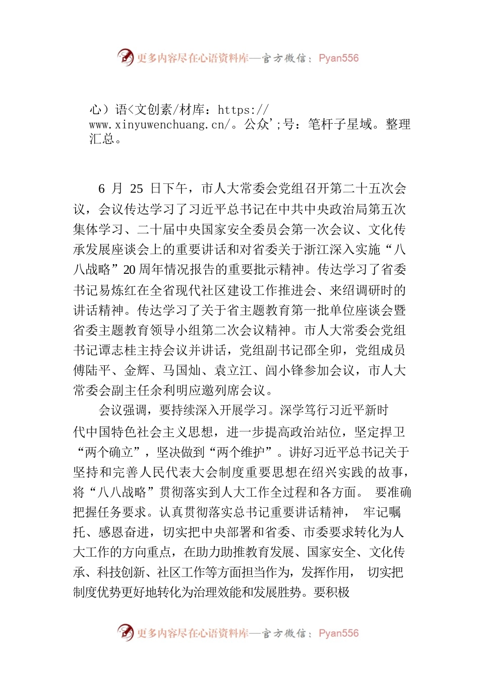 市人大常委会党组召开第二十五次会议.docx_第1页