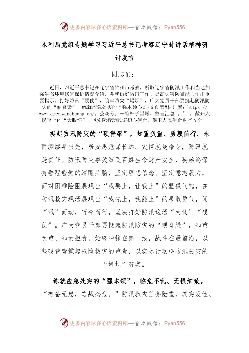 局党组专题学习考察辽宁时讲话精神研讨发言.docx_第1页