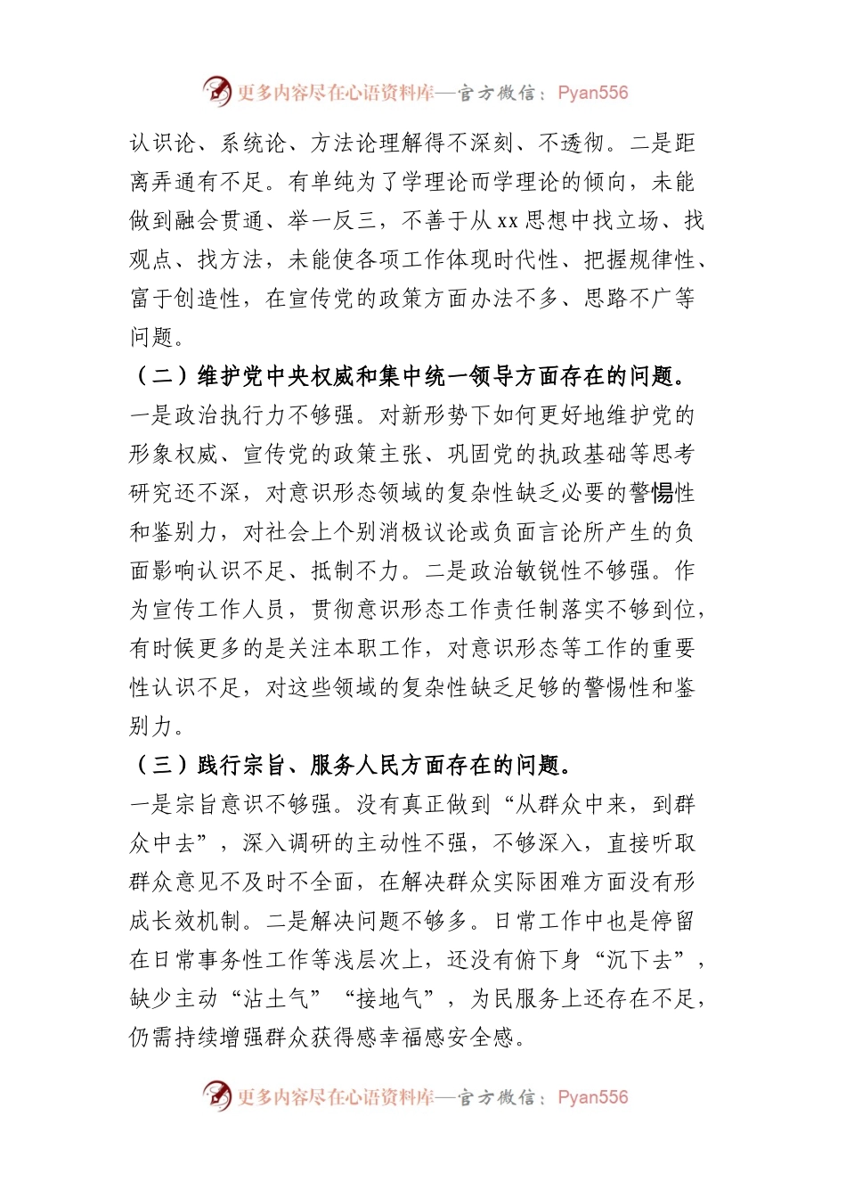宣传委员2023年度主题教育专题民主生活会对照检查材料（践行宗旨等6个方面+典型案例）.docx_第2页
