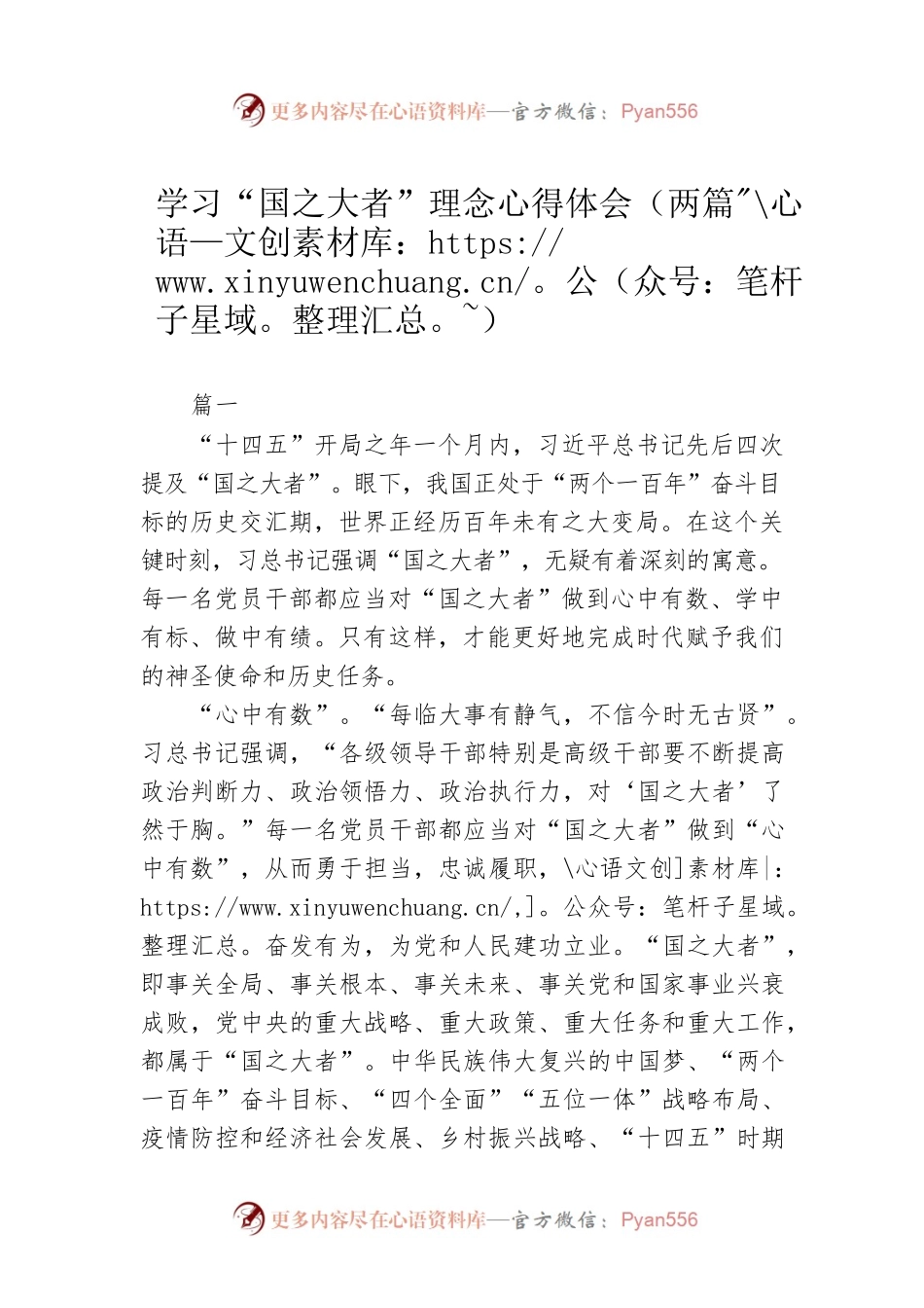 学习“国之大者”理念心得体会（两篇）.docx_第1页