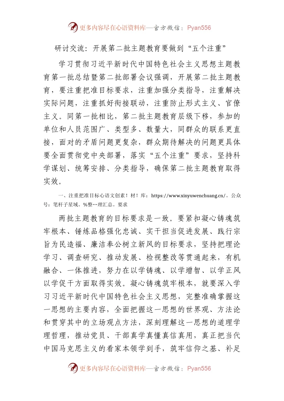 学校主题教育研讨发言：开展第二批主题教育要做到“五个注重”（3900字）.docx_第1页