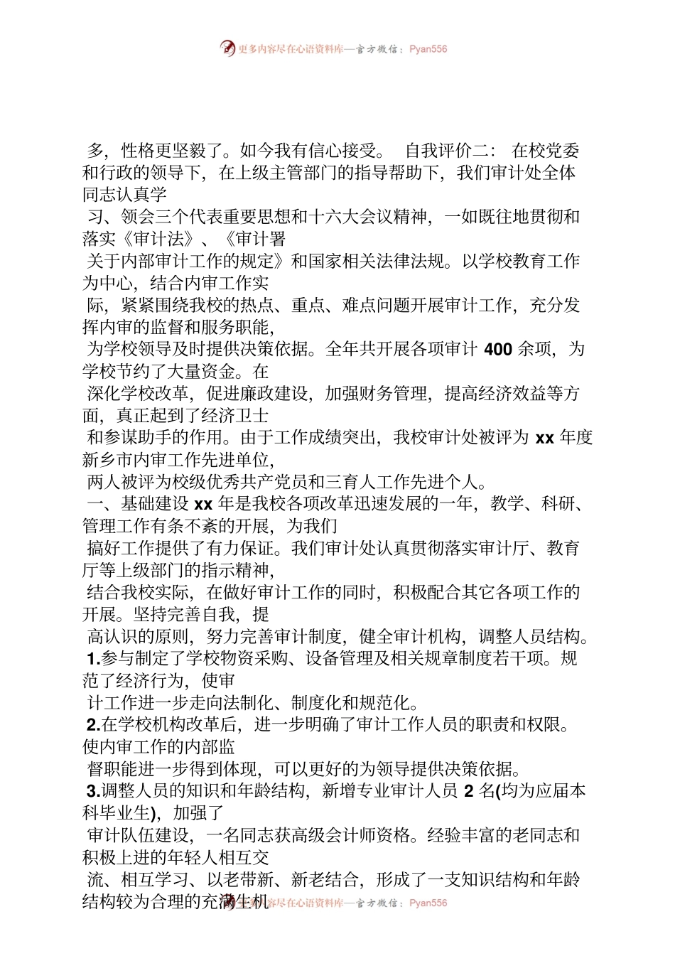 审计人员的自我评价.docx_第2页