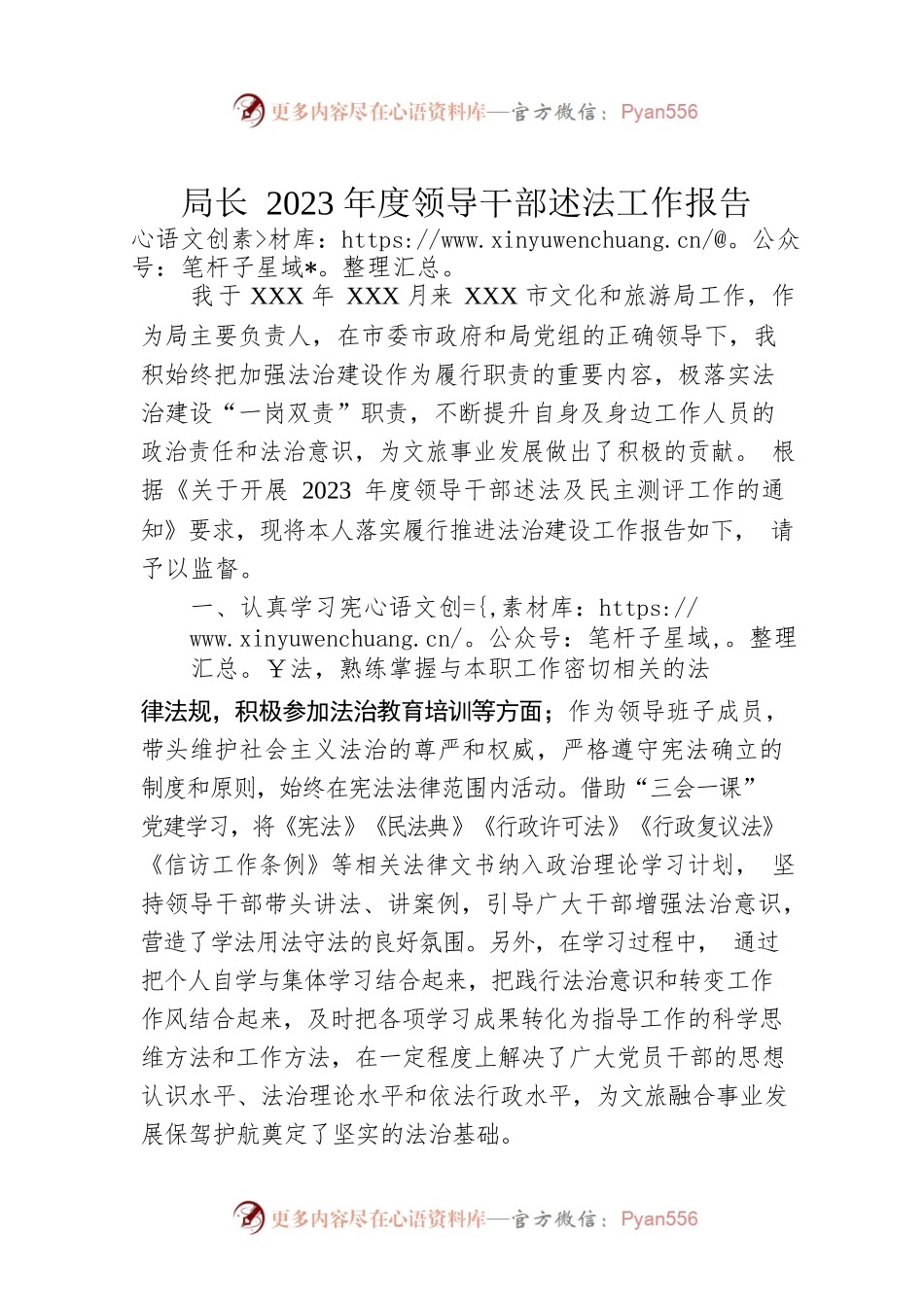 局长2023年度领导干部述法工作报告.docx_第1页