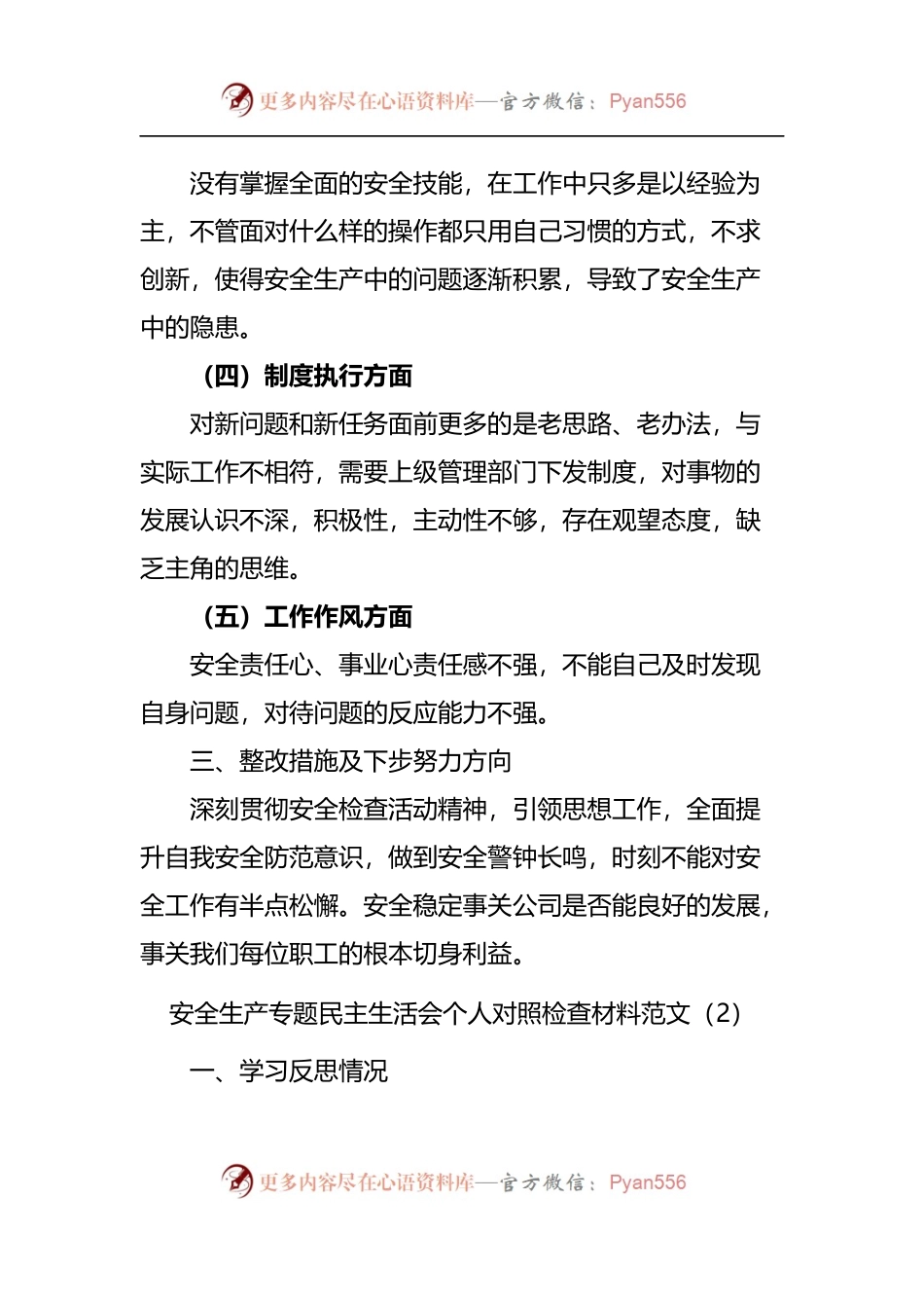 安全生产个人对照检查发言提纲范文.docx_第2页