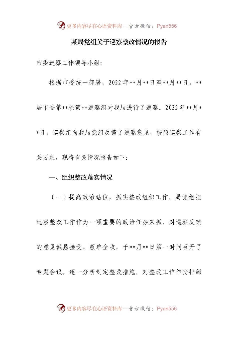 局巡察整改情况的报告.docx_第1页