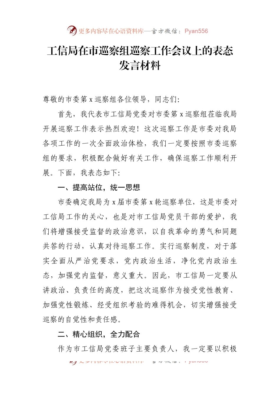 巡视巡察动员工作会议表态发言（包括主持词）10篇.docx_第2页