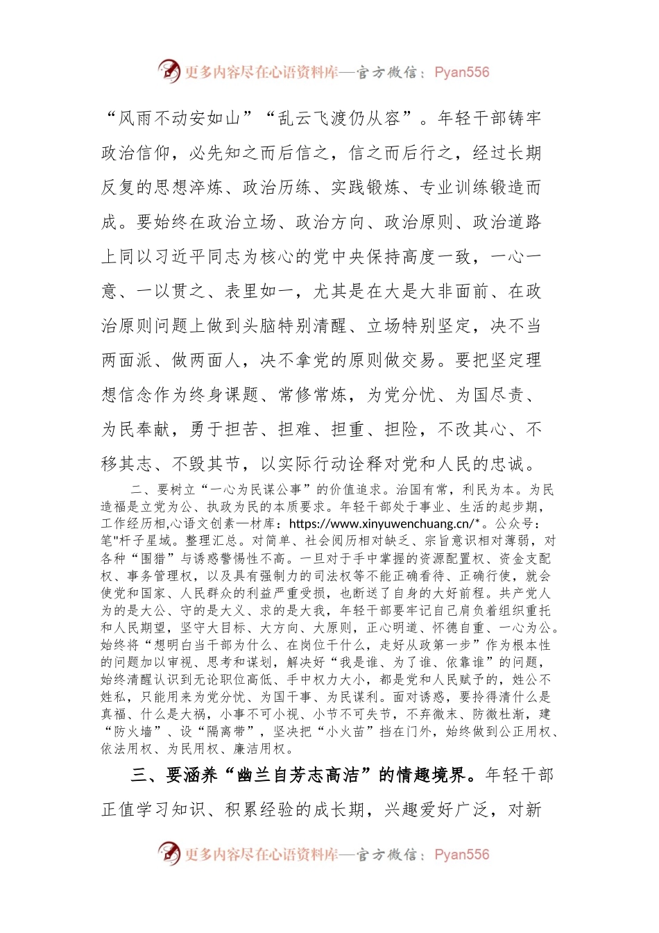 在青年干部廉政座谈会上的讲话：年轻干部要守好“廉洁关”.docx_第2页