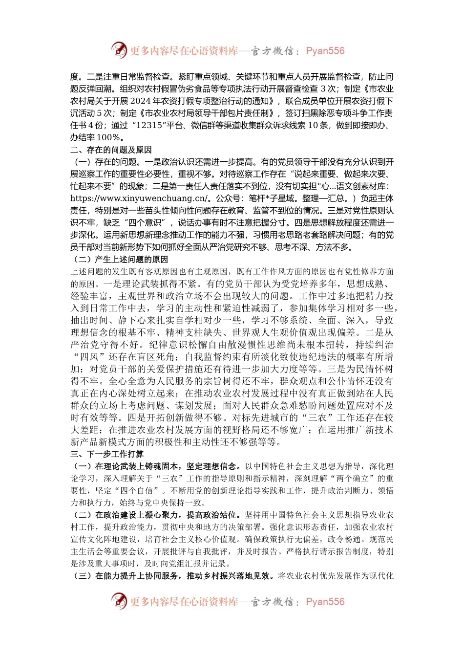 市农业农村局2024年巡察整改工作情况总结.docx_第2页