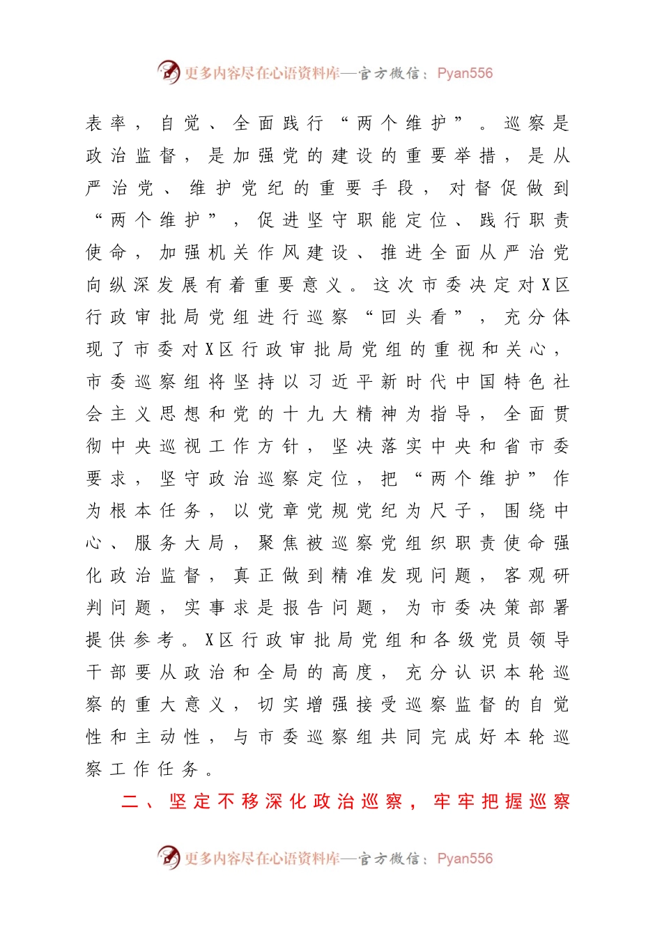 巡察组组长在巡察X区行政审批局党组工作动员会上的讲话提纲.docx_第2页