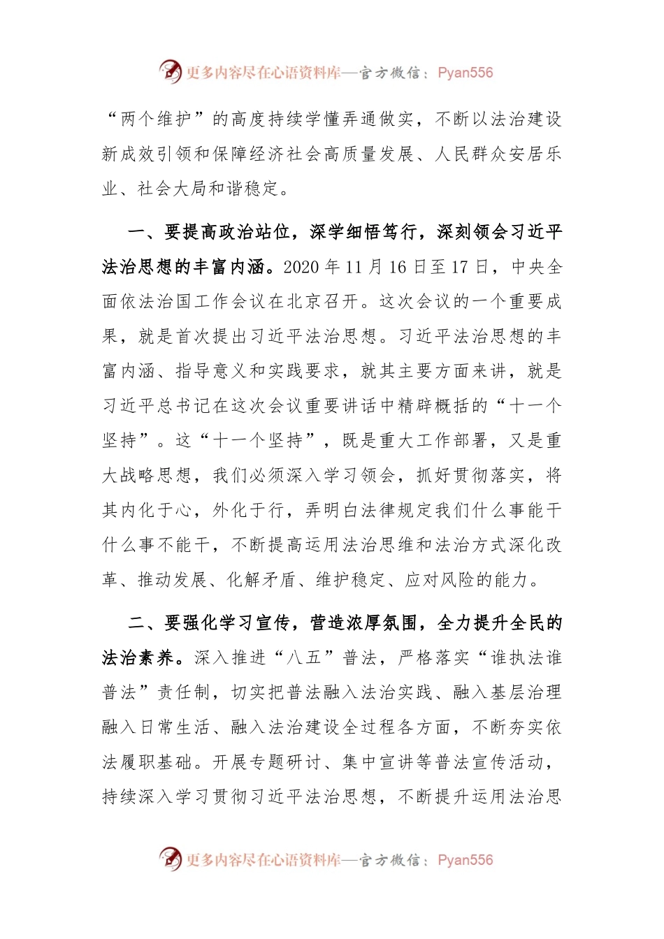 在理论学习中心组习总书记法治思想专题学习会议上的交流发言.docx_第2页