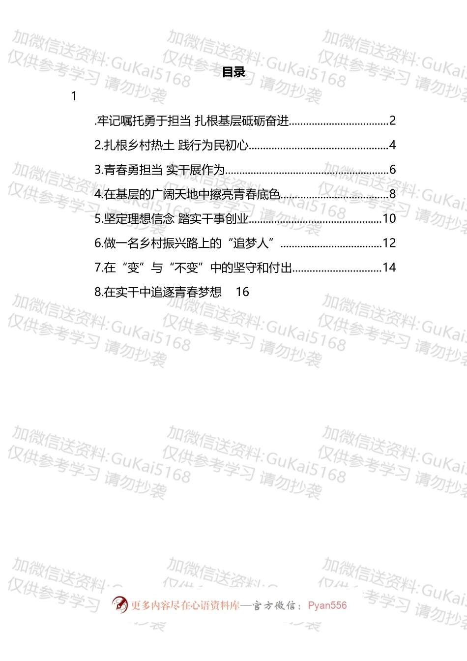 宁德市年轻干部座谈会发言汇编.docx_第1页