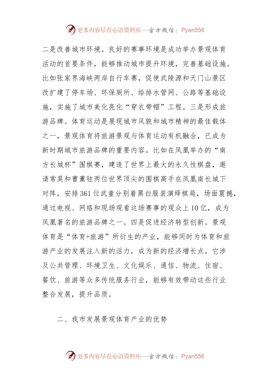 大力发展景观体育产业会议发言.docx_第2页