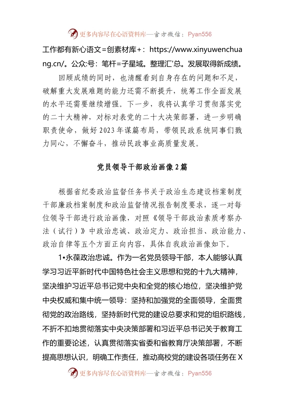 局党组书记局长党员领导干部个人政治画像报告..docx_第2页