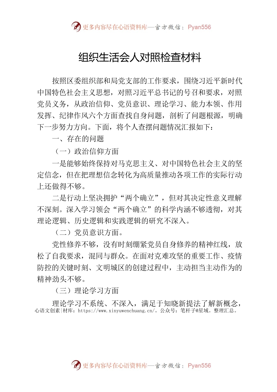 对照检查材料2023.3.docx_第1页