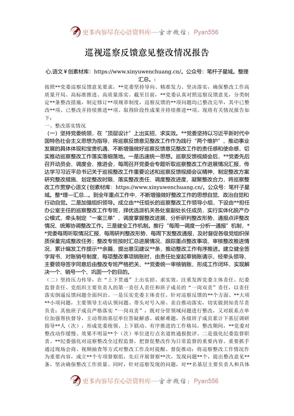 巡视巡察反馈意见整改情况报告.docx_第1页