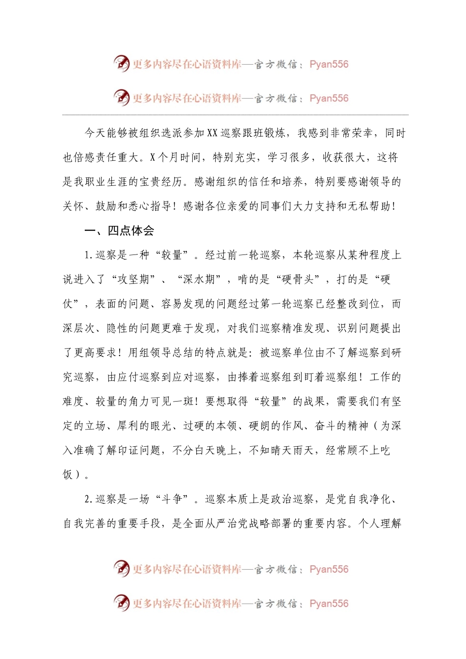 巡察干部座谈会交流发言.docx_第1页