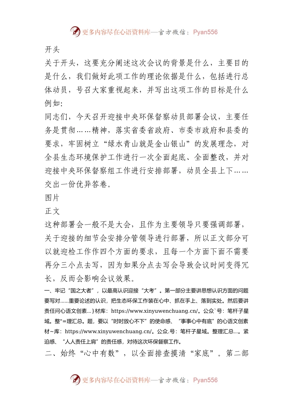 在迎接2024年中央环保督察动员部署会上的强调讲话怎么写.docx_第1页