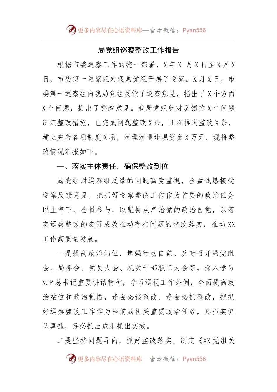 局党组巡察整改工作报告.docx_第1页