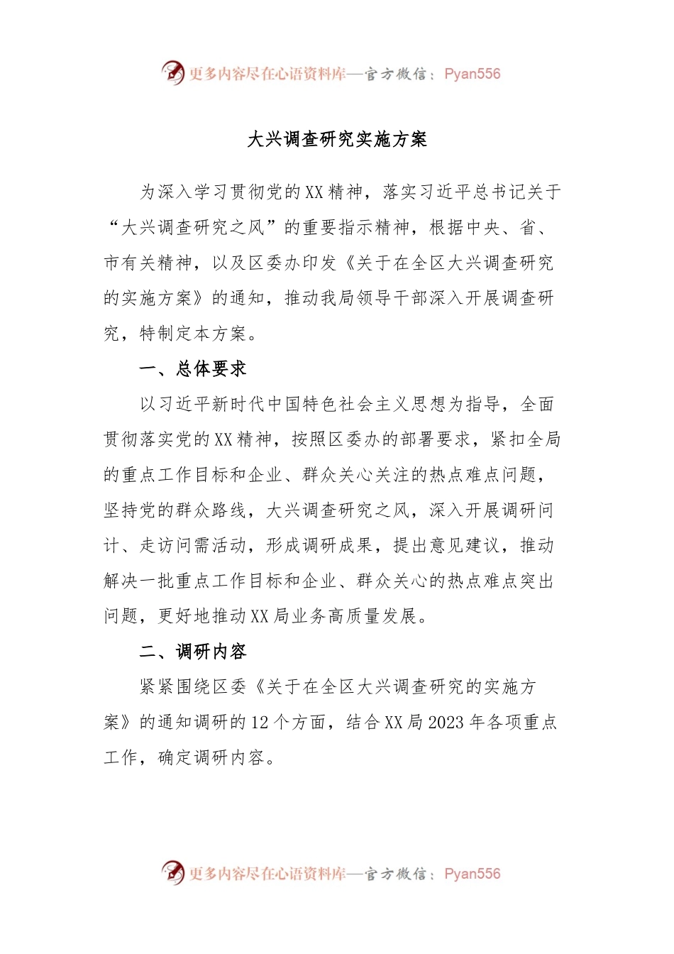 大兴调查研究实施方案（二）.docx_第1页