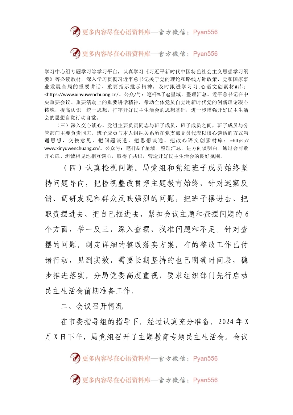 市局党组关于主题教育专题民主生活会召开情况的报告.docx_第2页