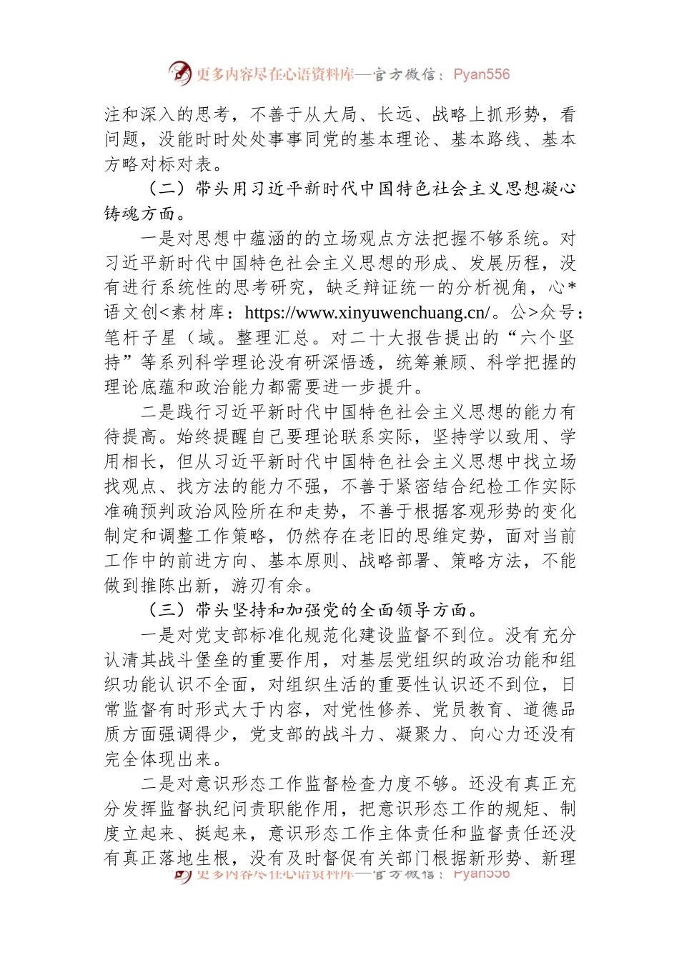 市场监管局纪委书记2022年度民主生活会“六个带头”对照检查材料.docx_第2页