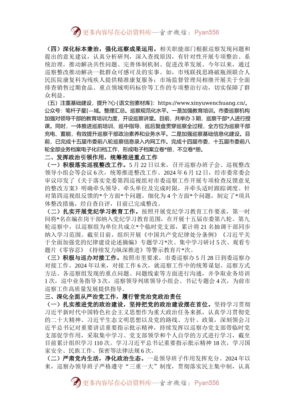 市委巡察办2024年工作总结及2025年工作计划.docx_第2页