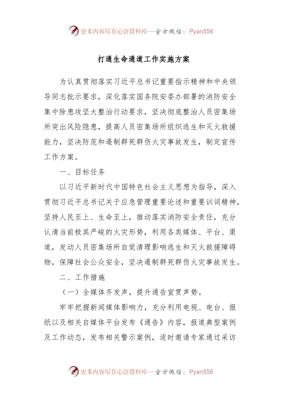 打通生命通道工作实施方案.docx_第1页