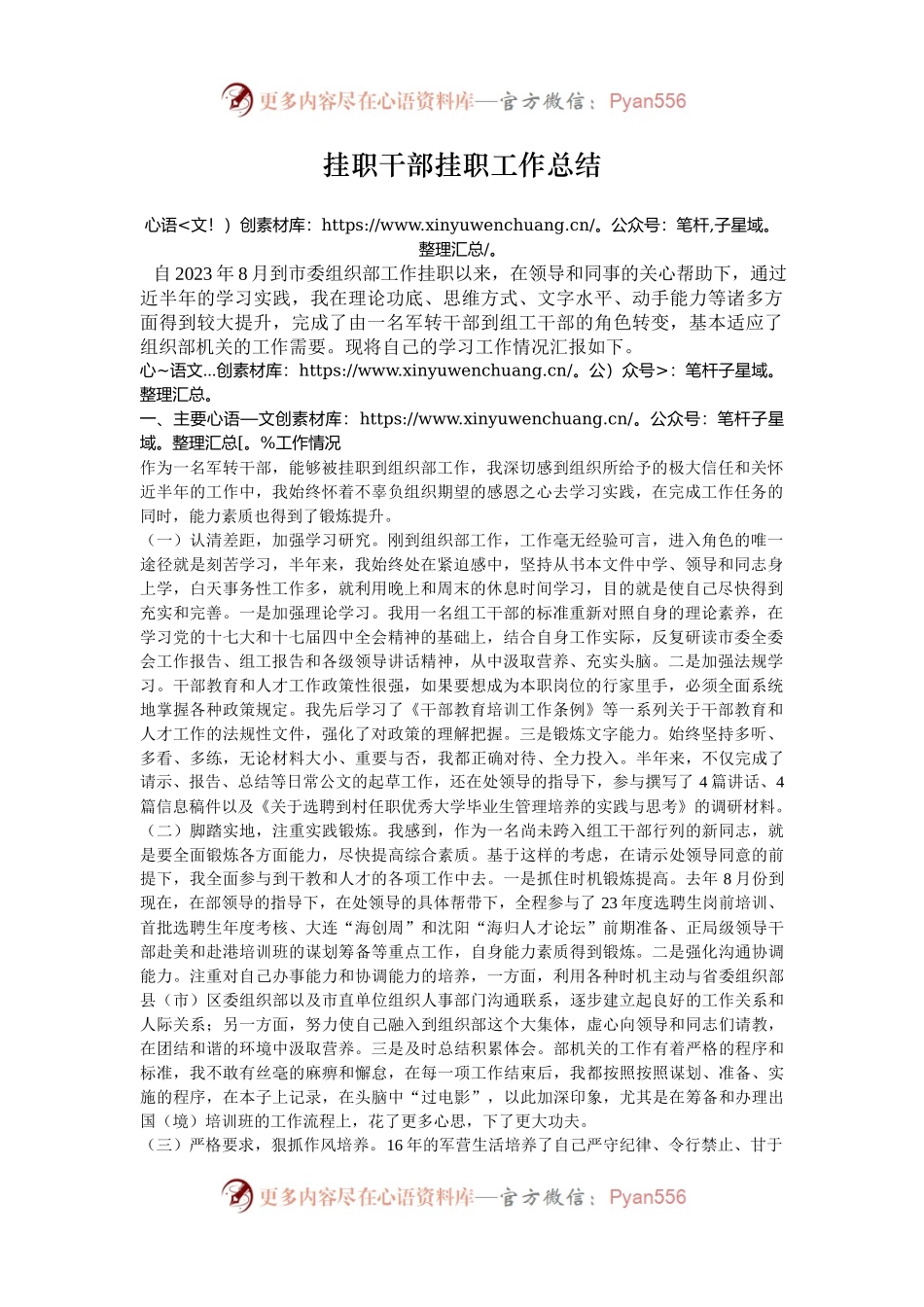 挂职干部挂职工作总结.docx_第1页