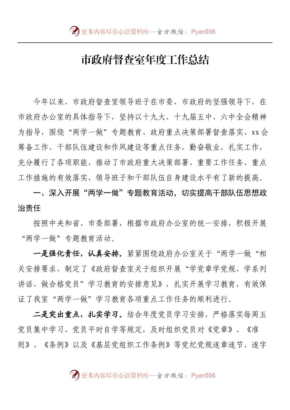 市政府督查室年度工作总结.docx_第1页