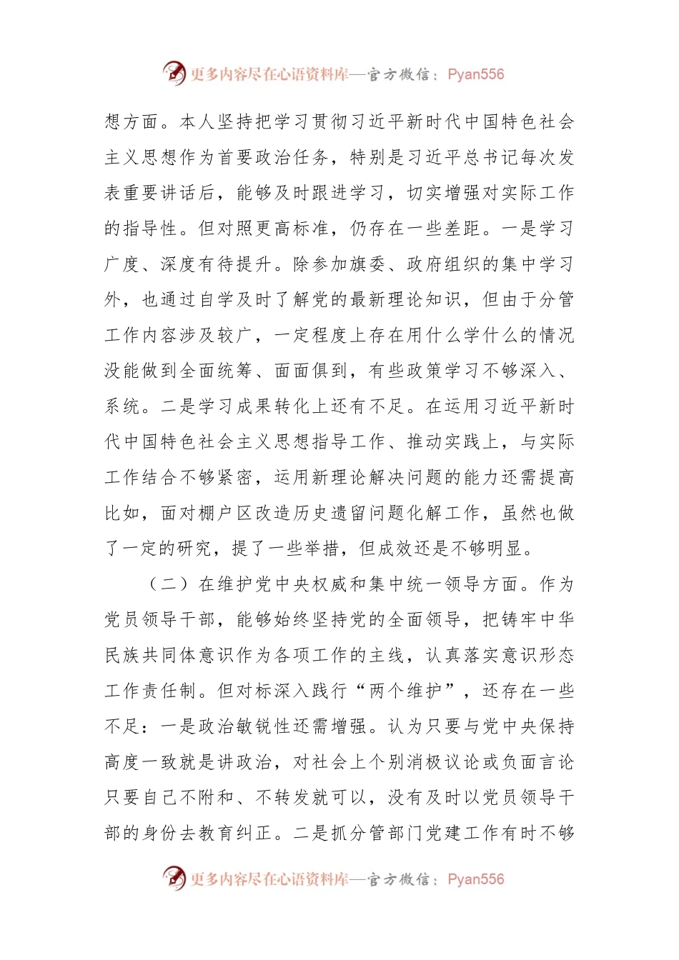 常务副县长主题教育民主生活会对照检查材料.docx_第2页