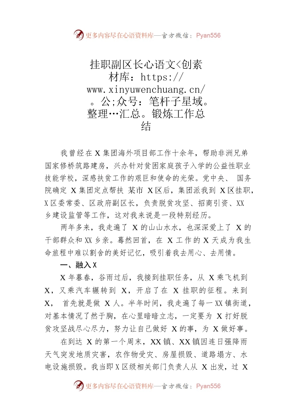 挂职副区长锻炼工作总结.docx_第1页