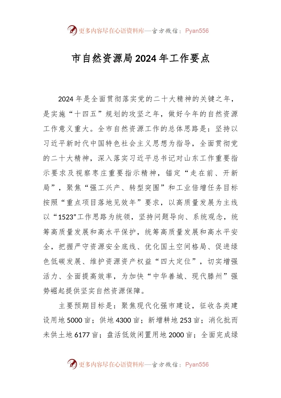 市自然资源局2024年工作要点.docx_第1页
