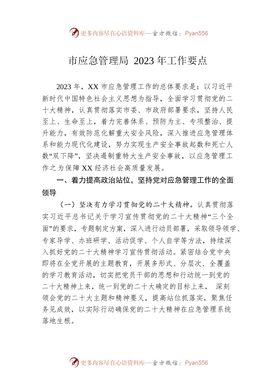 市应急管理局2023年工作要点.docx_第1页