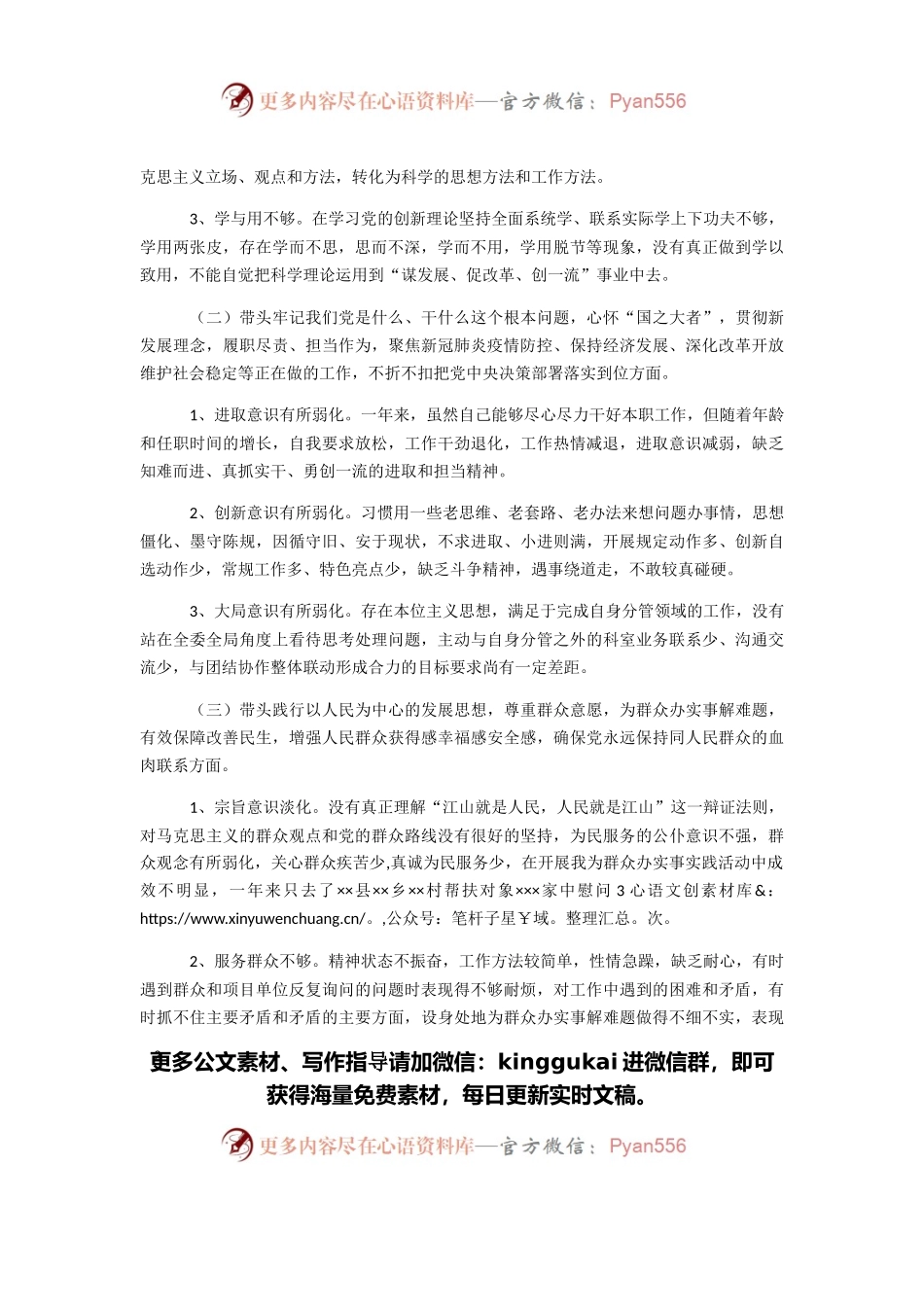 市发改委副主任党史学习教育专题民主生活会“五个带头”个人对照检查.docx_第2页