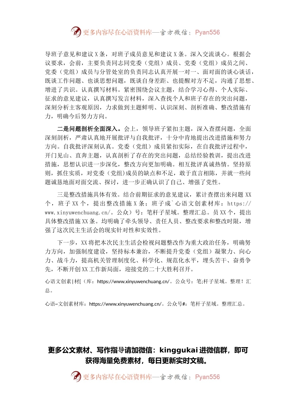 市直部门党史学习教育专题民主生活会情况报告.docx_第2页