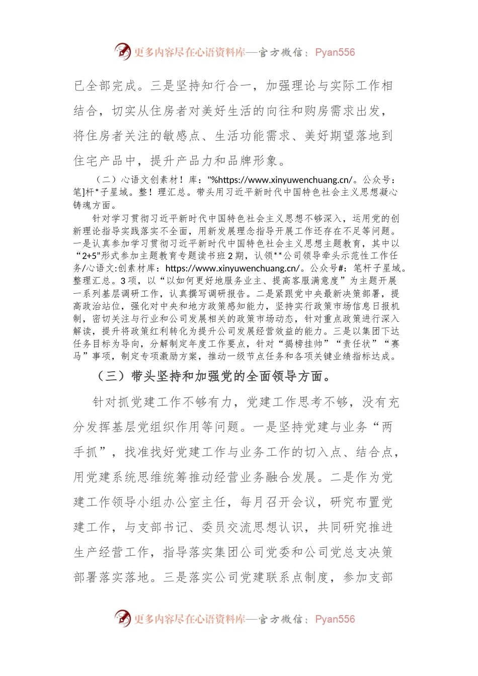 房地产央企专题民主生活会领导班子成员个人发言提纲.docx_第2页