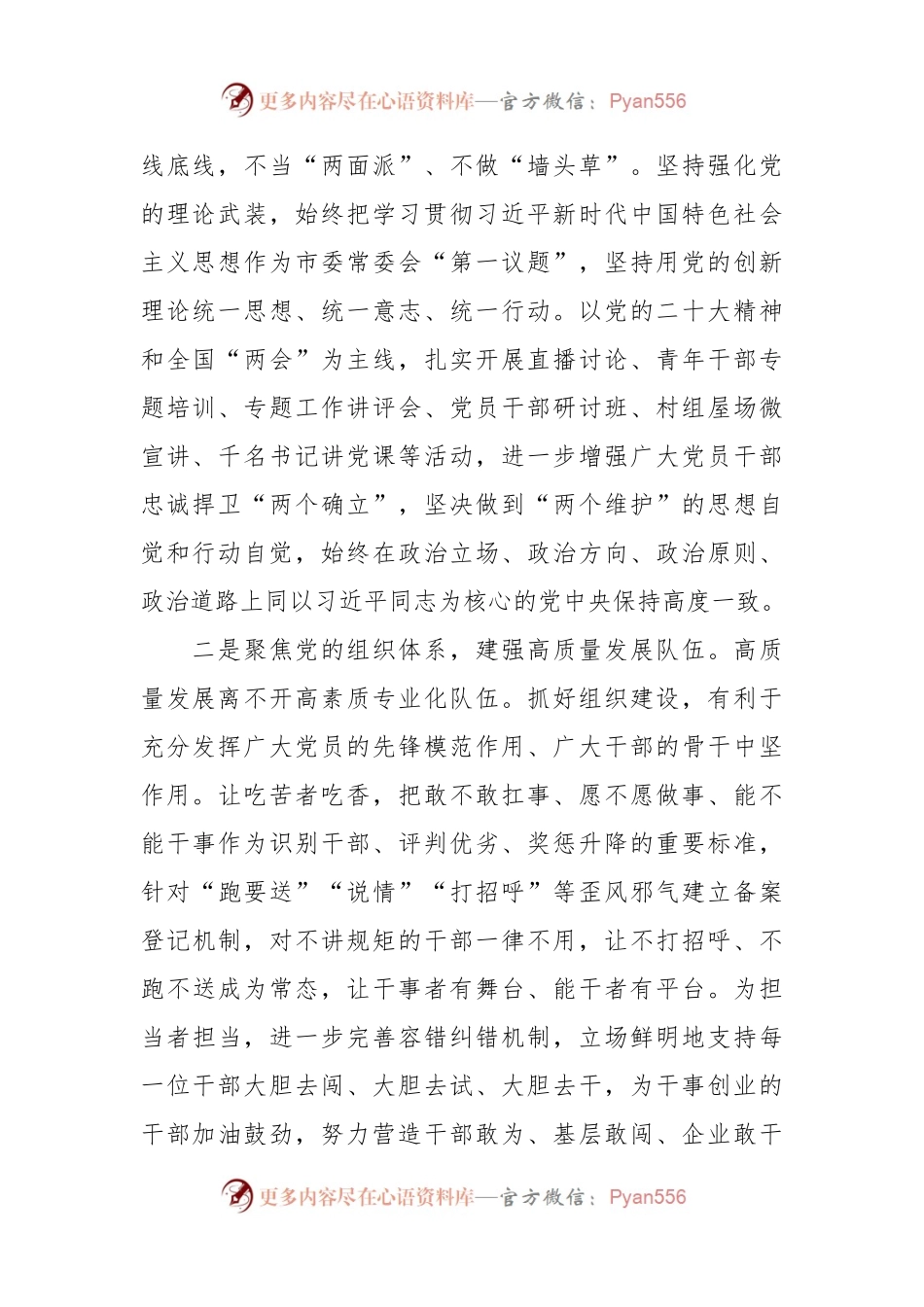 政治理论学习以高质量党建推动高质量发展发言稿.docx_第2页