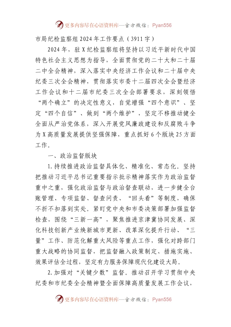 市局纪检监察组2024年工作要点.docx_第1页