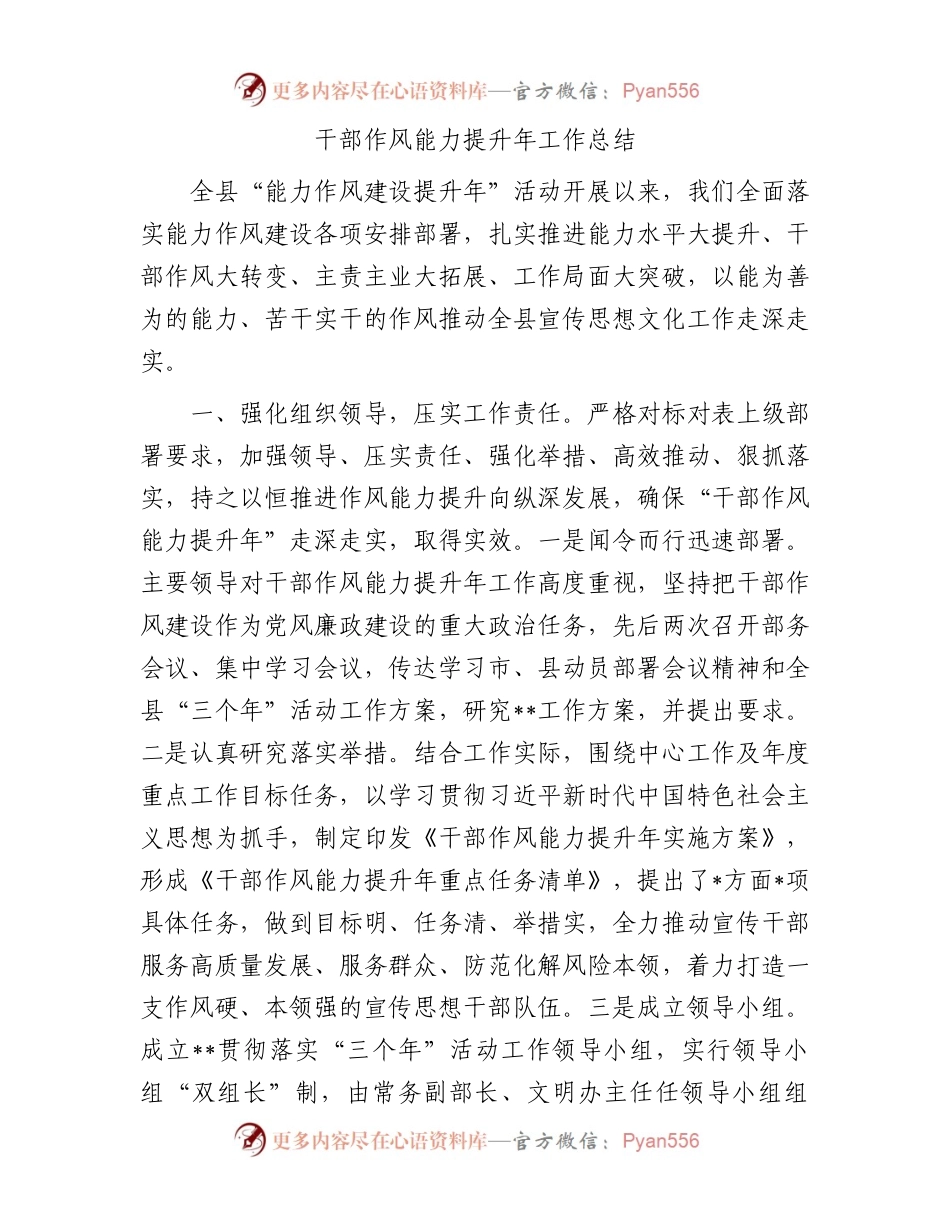 干部作风能力提升年工作总结.docx_第1页