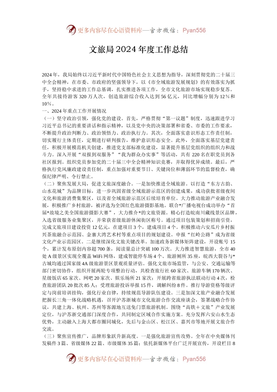 文旅局2024年度工作总结.docx_第1页
