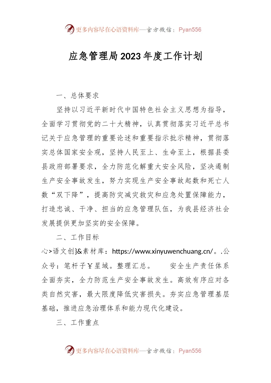 应急管理局2023年度工作计划.docx_第1页