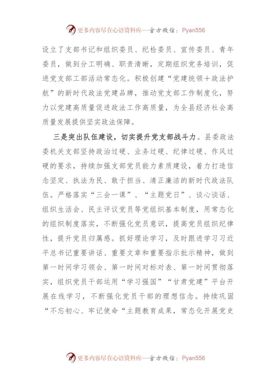 政法委书记在县直机关党建品牌创建交流会上的发言.docx_第2页
