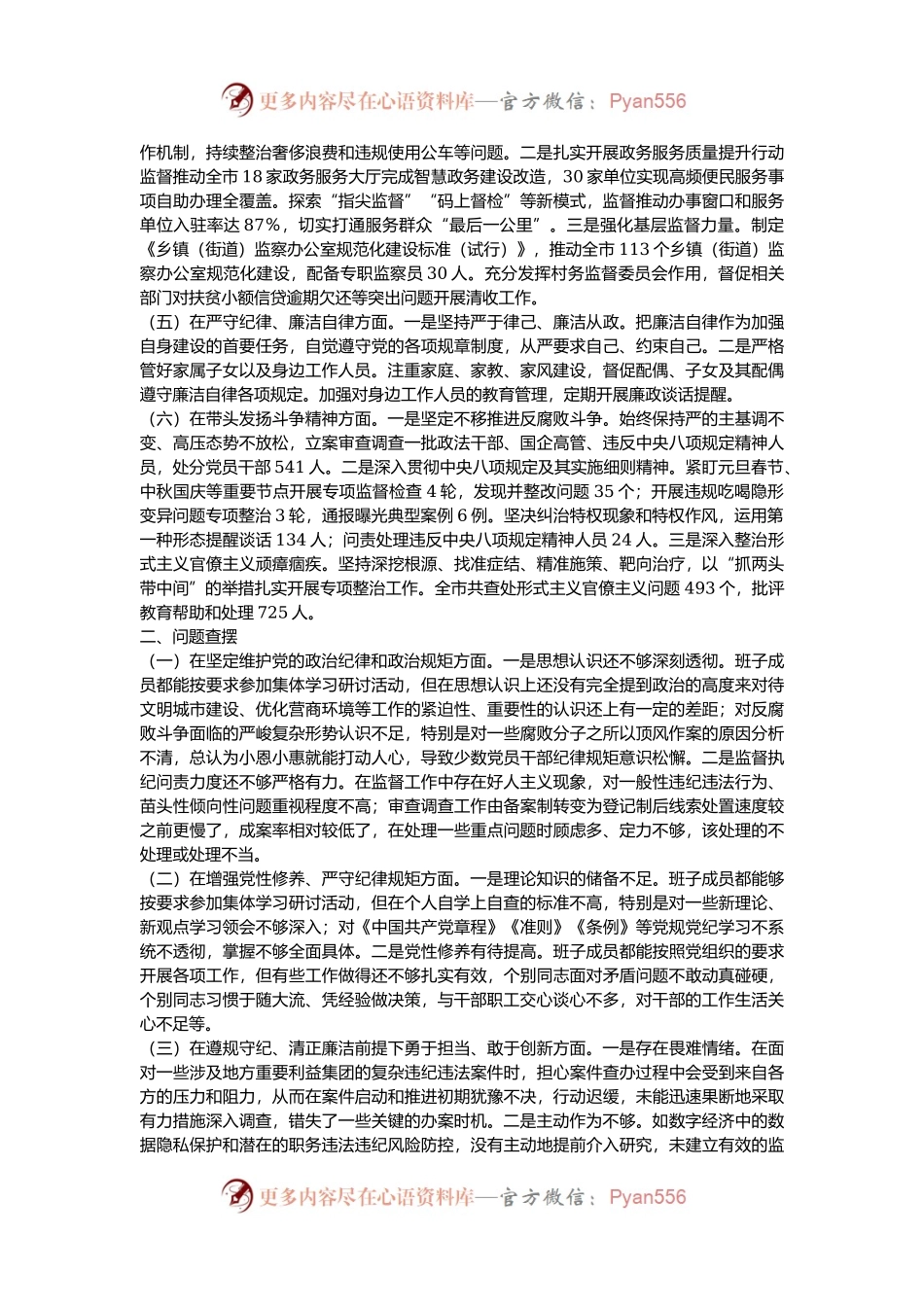 市纪委书记2024年民主生活会个人对照检查发言材料（四个带头）.docx_第2页