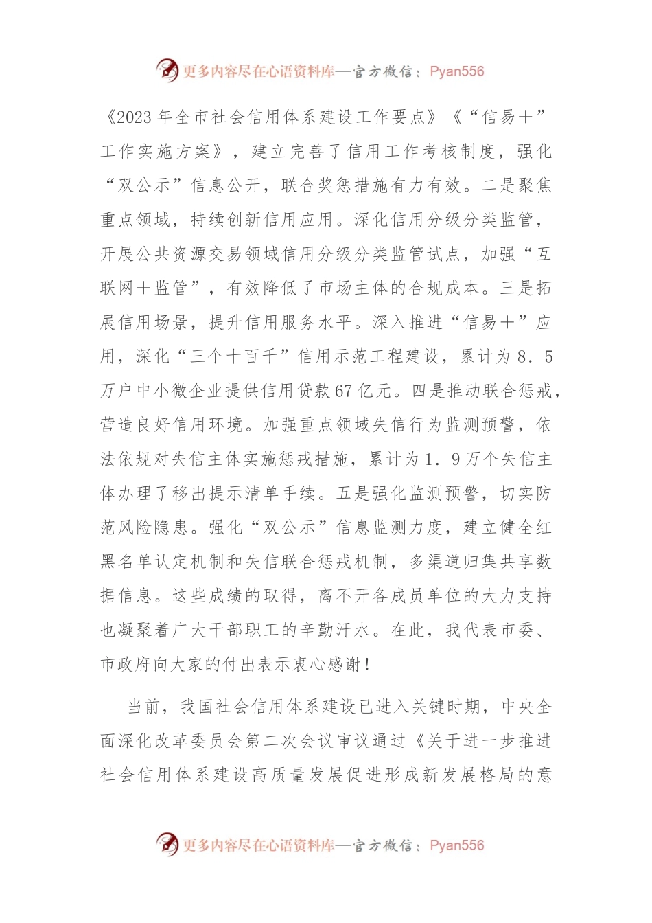 常务副市长在2024年全市社会信用体系建设工作联席会上的讲话.docx_第2页