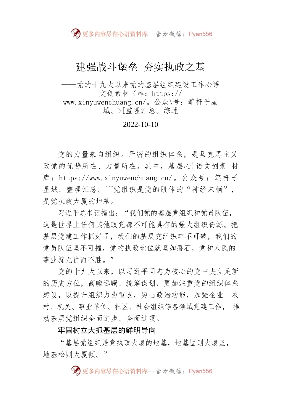 建强战斗堡垒 夯实执政之基.docx_第1页