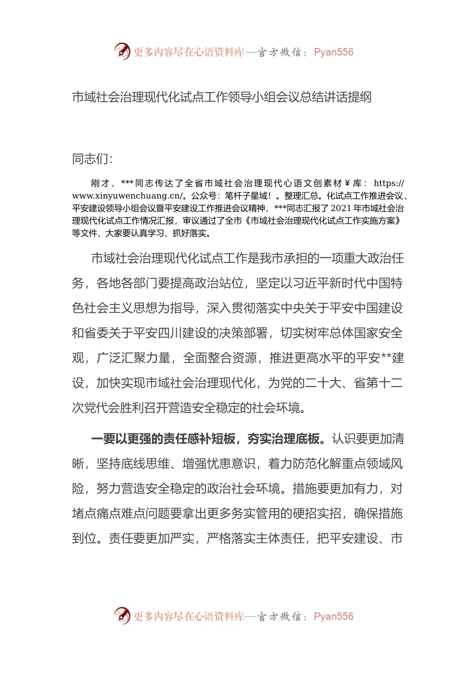 市域社会治理现代化试点工作领导小组会议总结讲话.docx_第1页