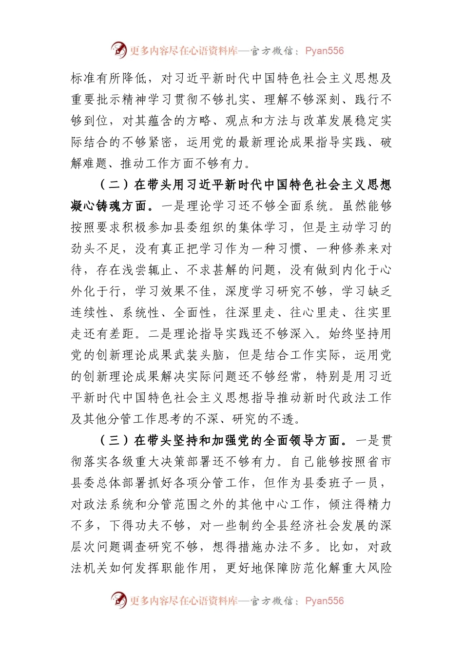 政法委书记2022年度民主生活会发言提纲.docx_第2页