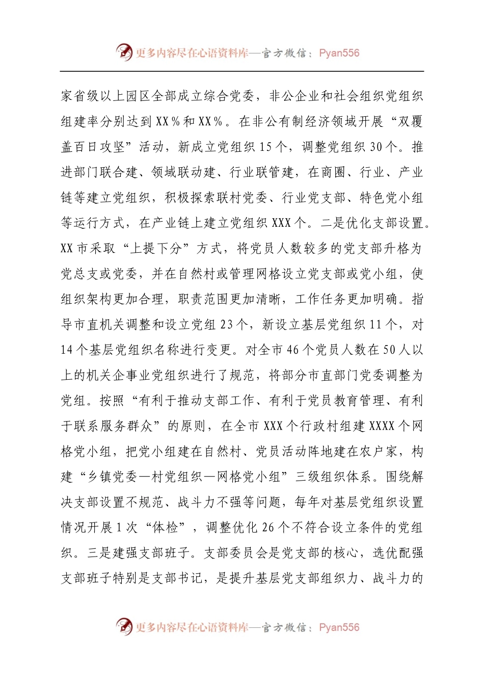 市基层组织建设专项巡察有关推进党支部标准化规范化建设情况汇报　.docx_第2页