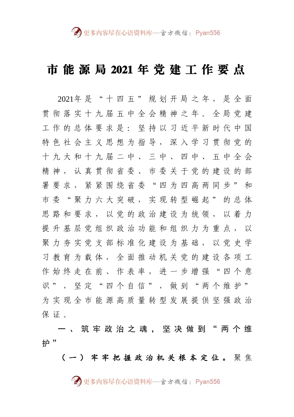 市能源局2020年党建工作要点.docx_第1页