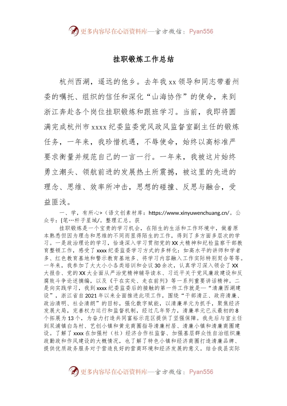 挂职锻炼工作总结.docx_第1页